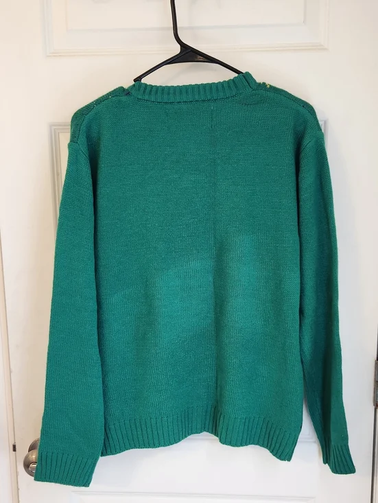 Holly Jolly 4ever Merry Christmas Green Sweater Holiday Womens Size M NWT #1173 - Picture 4 of 6